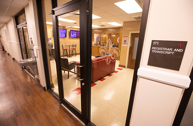 Registrar's office door